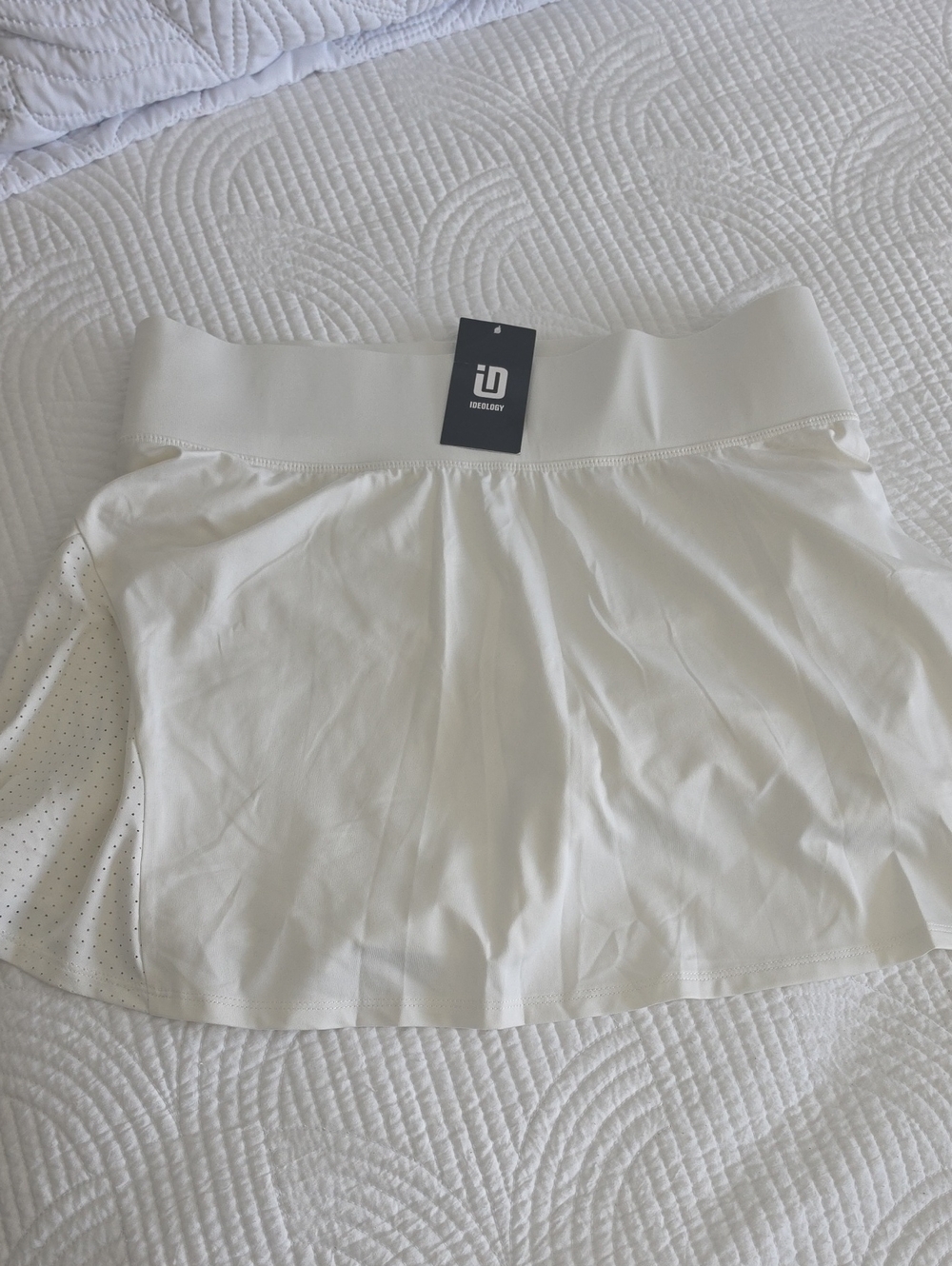 Ideology White Perforated Athletic Skater Skirt